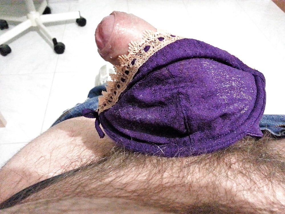 Cum on purple bra #4