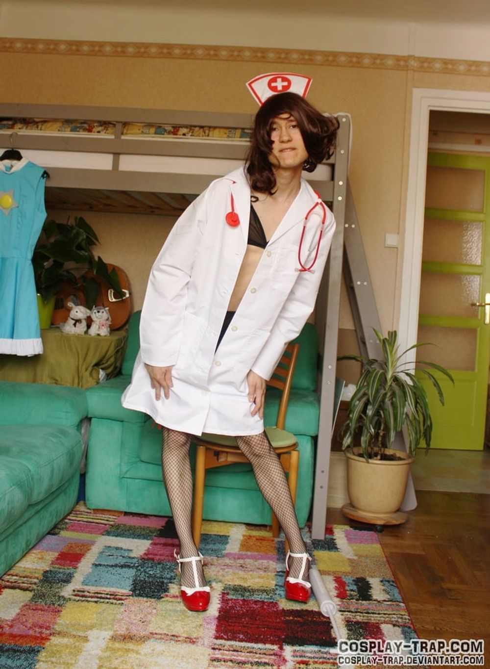 Trap crossdress sissy nurse teasing #4