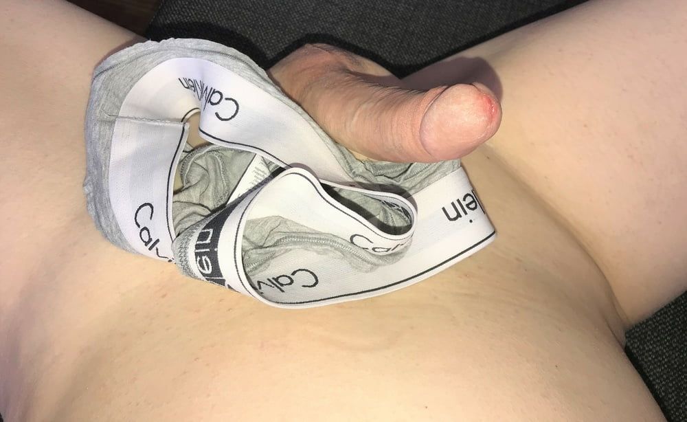 My cock in grey C.K thong #52