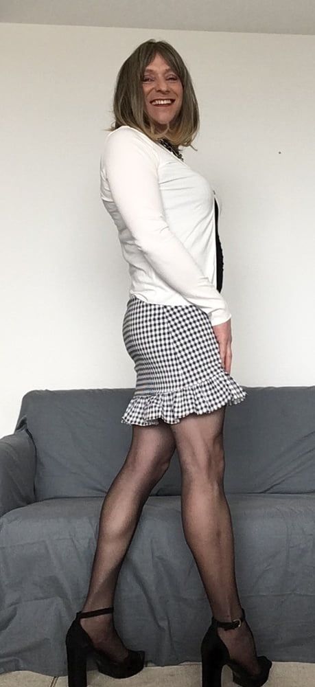 Petra in a plaid skirt and stockings ❤️ #6