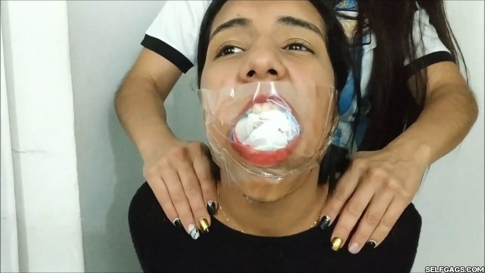 Gagged With 10 Socks And Clear Tape Gag - Selfgags #25
