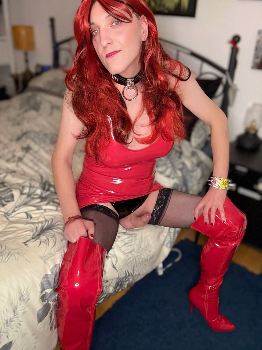 My favourite dress, red, slutty, shiny! #12