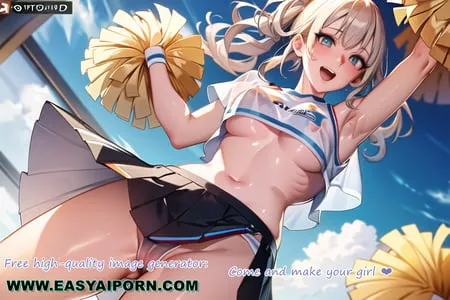 hot anime cheerleader motivating you transparent cloth         