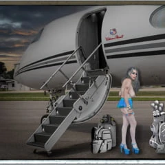 Amelie at the Gulfstream Airstairs 2