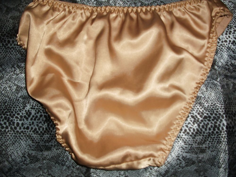 A selection of my wife's silky satin panties #6