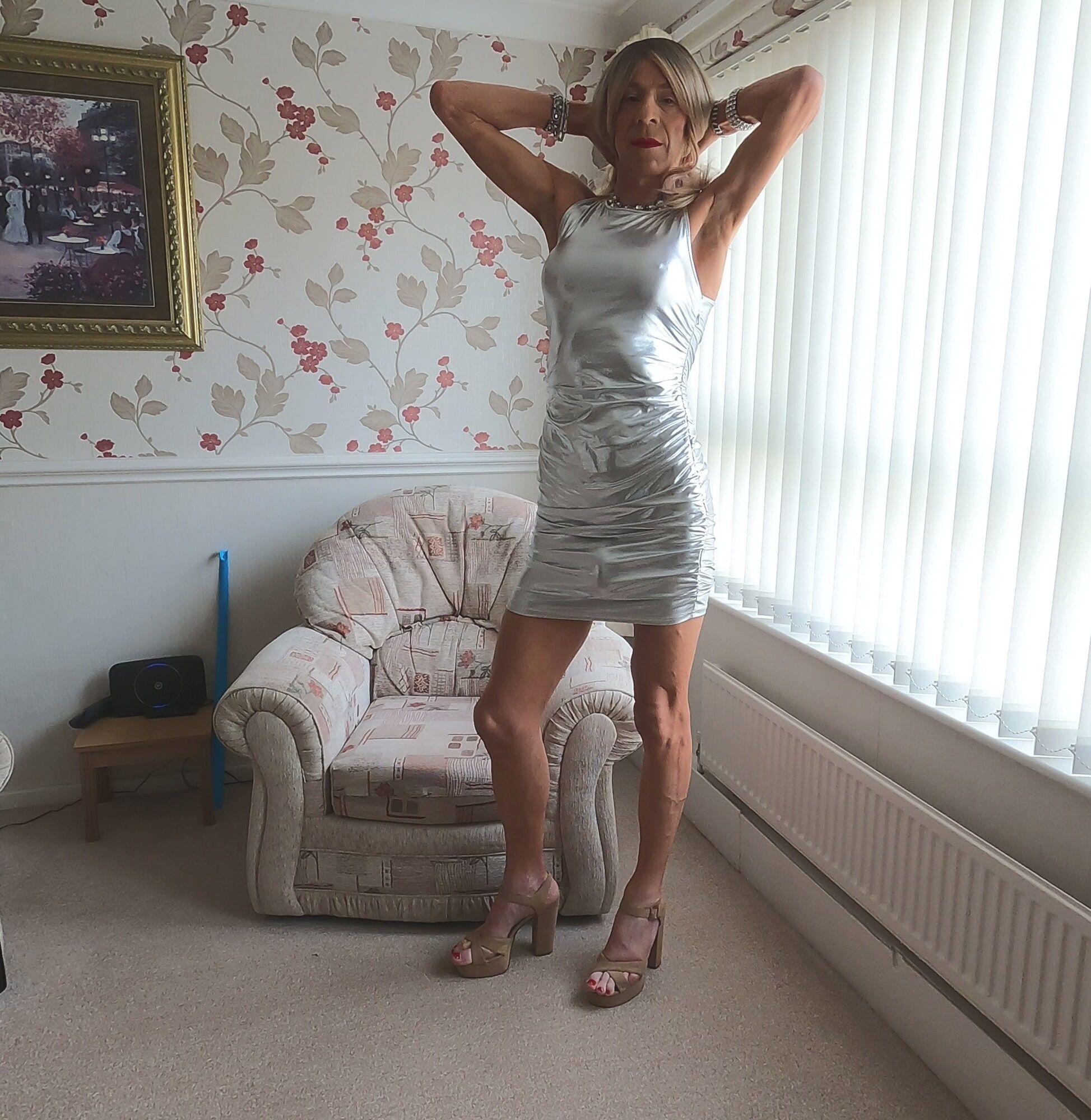 132 Alessia Travestita - Silver Party Dress #12