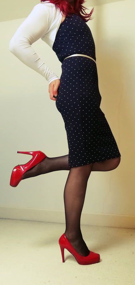Marie Crossdresser in pantyhose and tight dress #34
