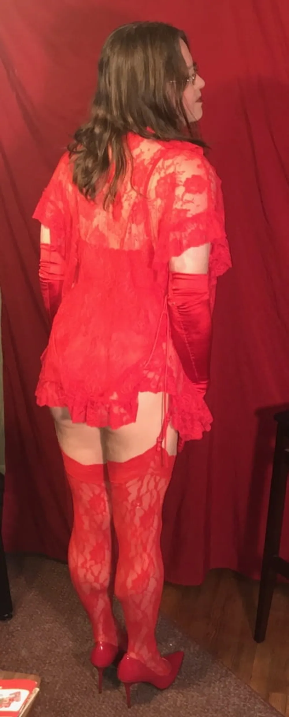 Joanie - Vintage Red Lace #5