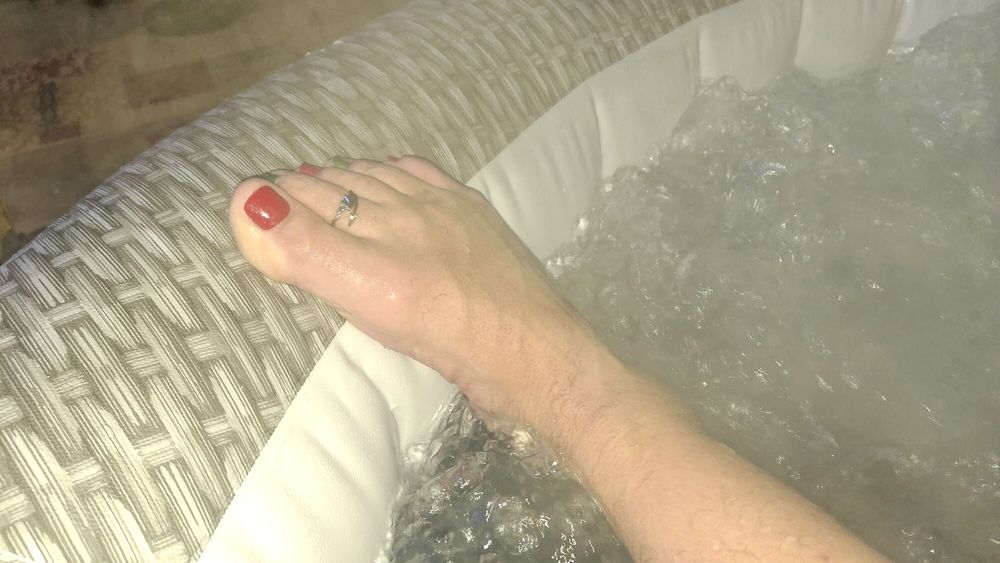 My hot wet steamy feet in the Hot tub #3