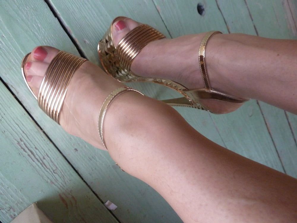golden platform high heels #10