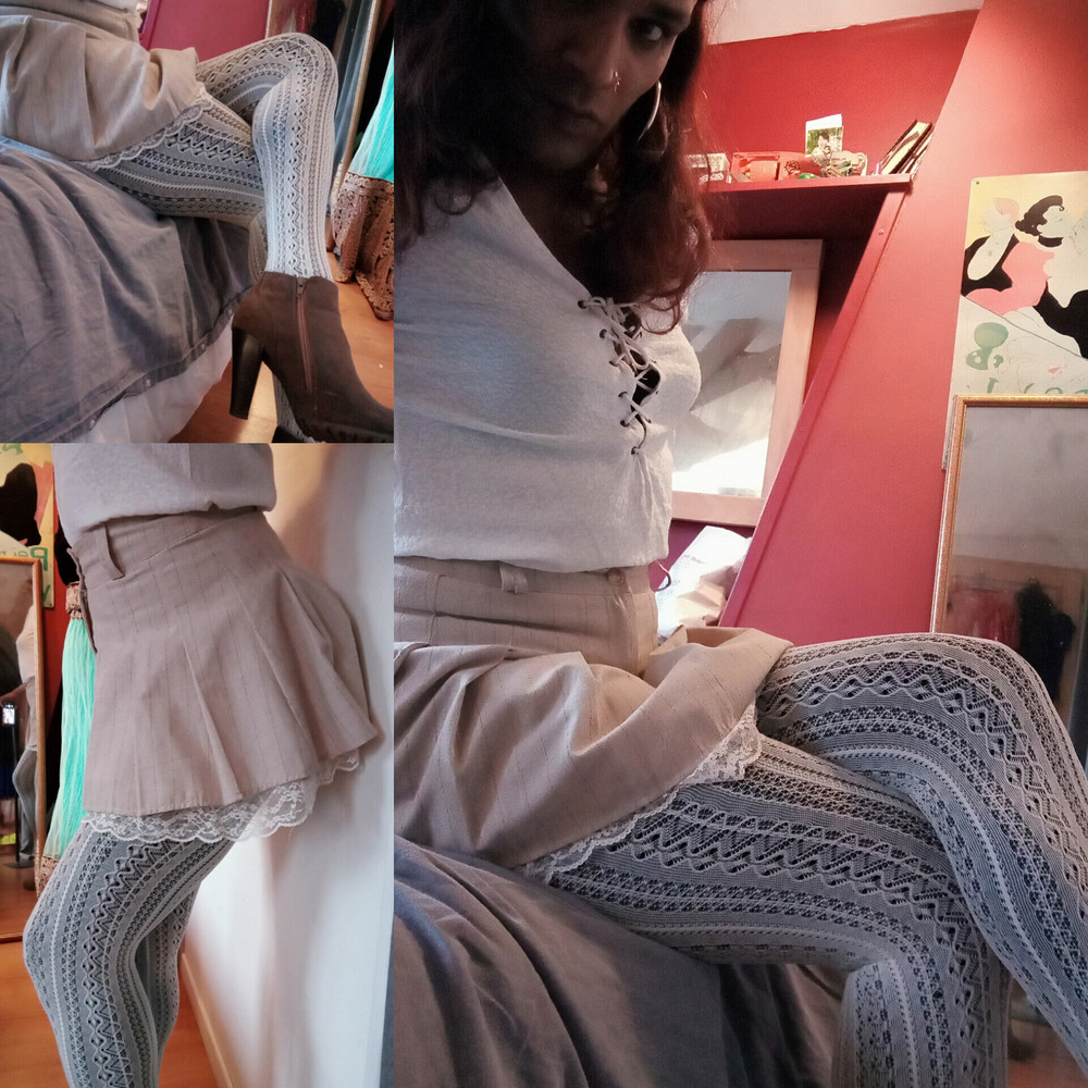 Sissy Femboy in lace stockings #7