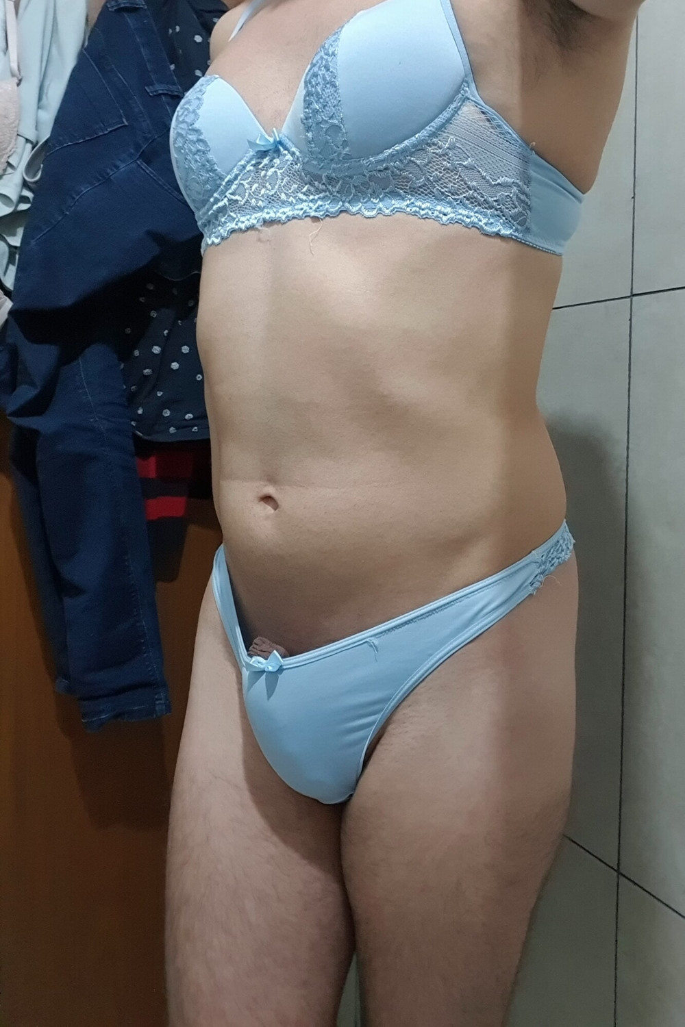 My wife's blue lingerie #8