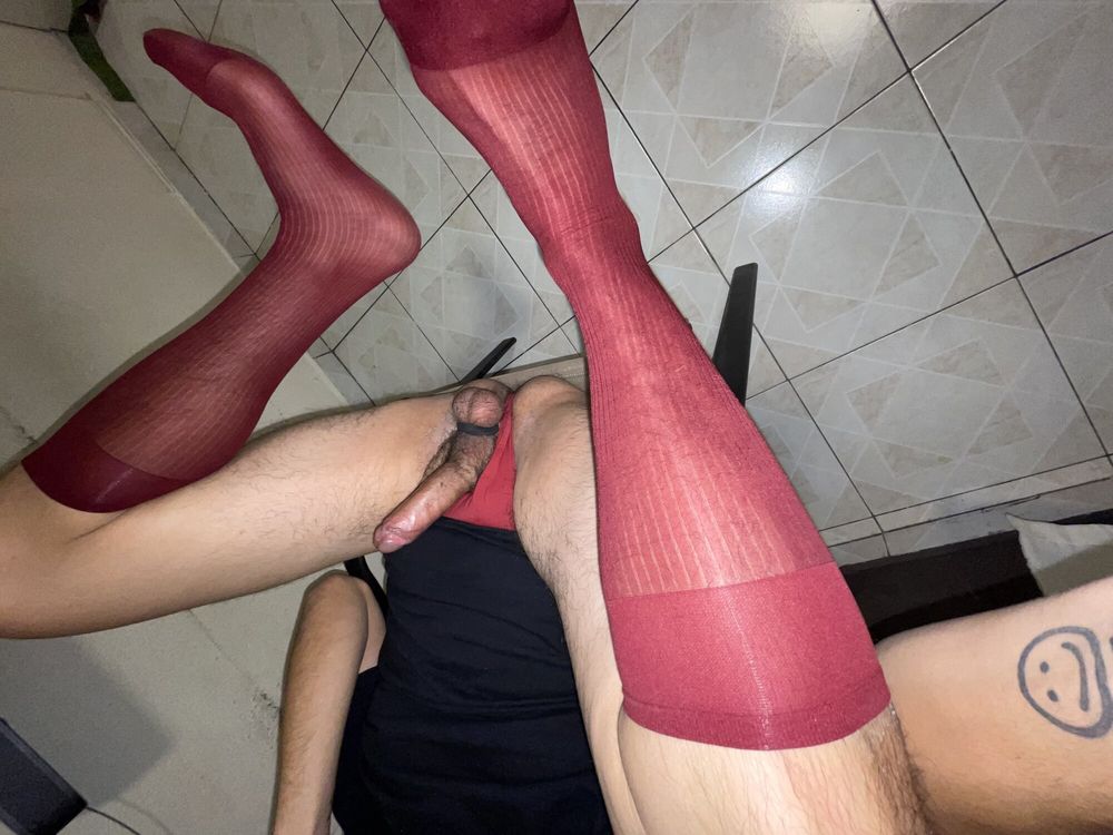 Hot Red sheers socks