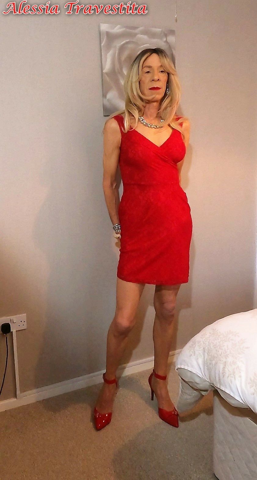 65 Alessia Travestita in Flirty Red Dress #58