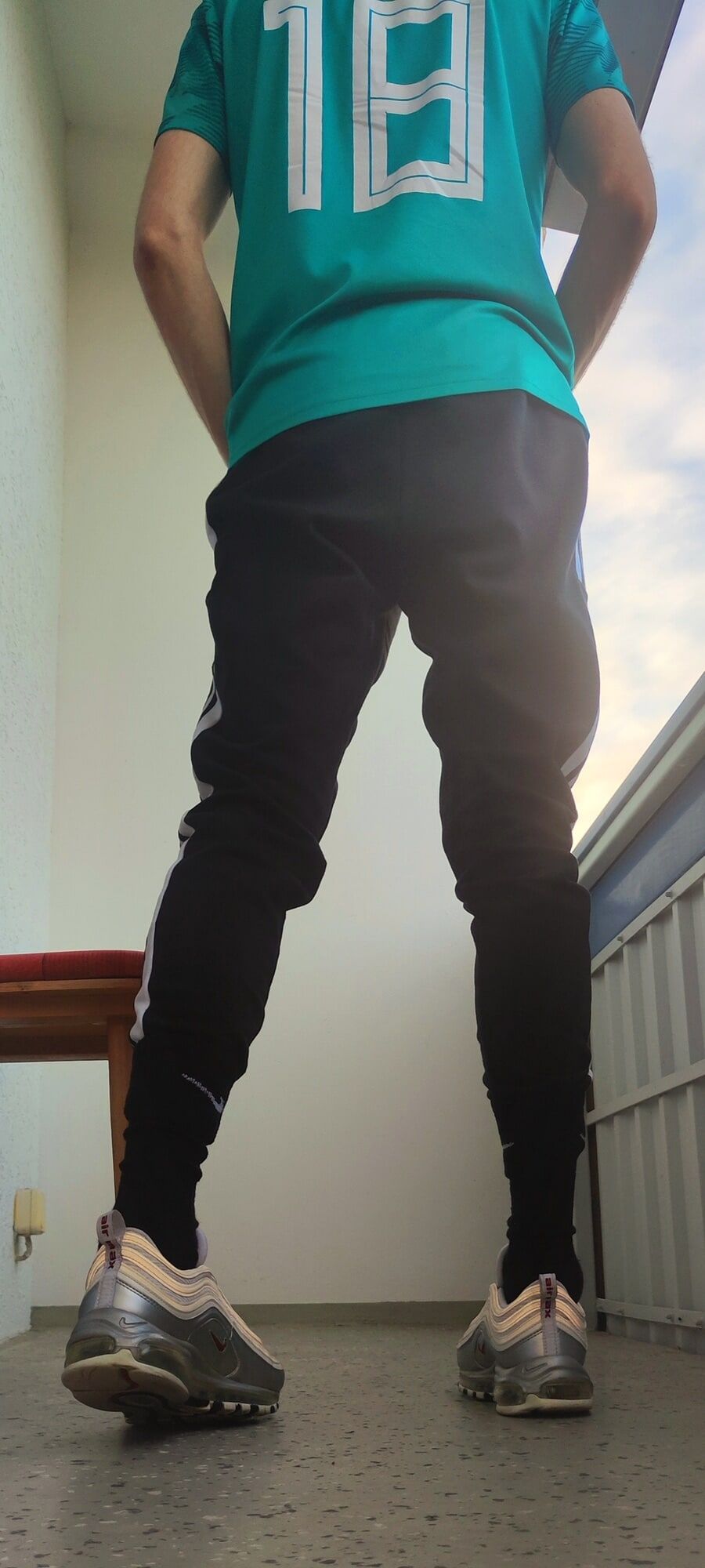 (GER) SubBoy in black Nike CrewSocks & white AirMax97 & Jock #36