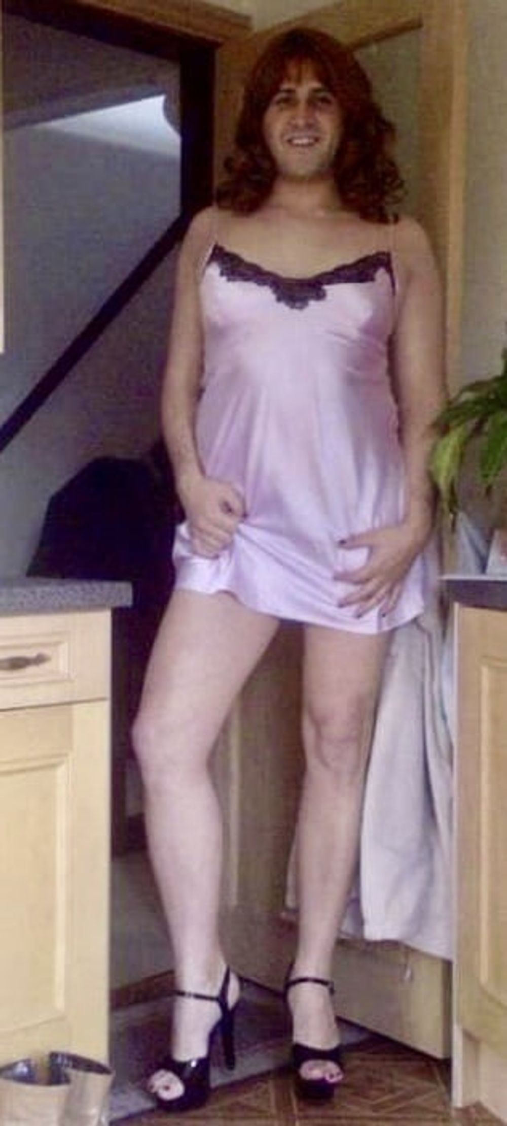 Pink satin cami #2