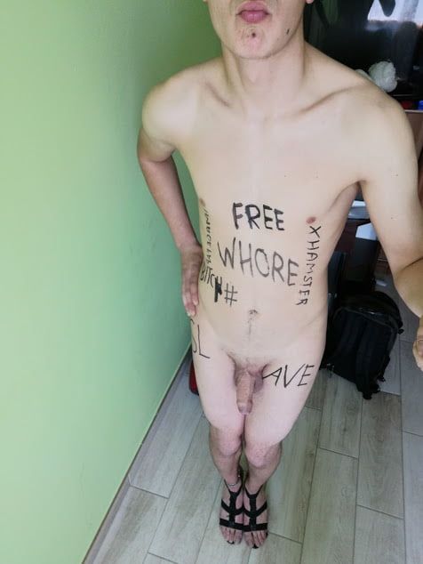 Slave body writing in dirty basement. Humiliation comment #30