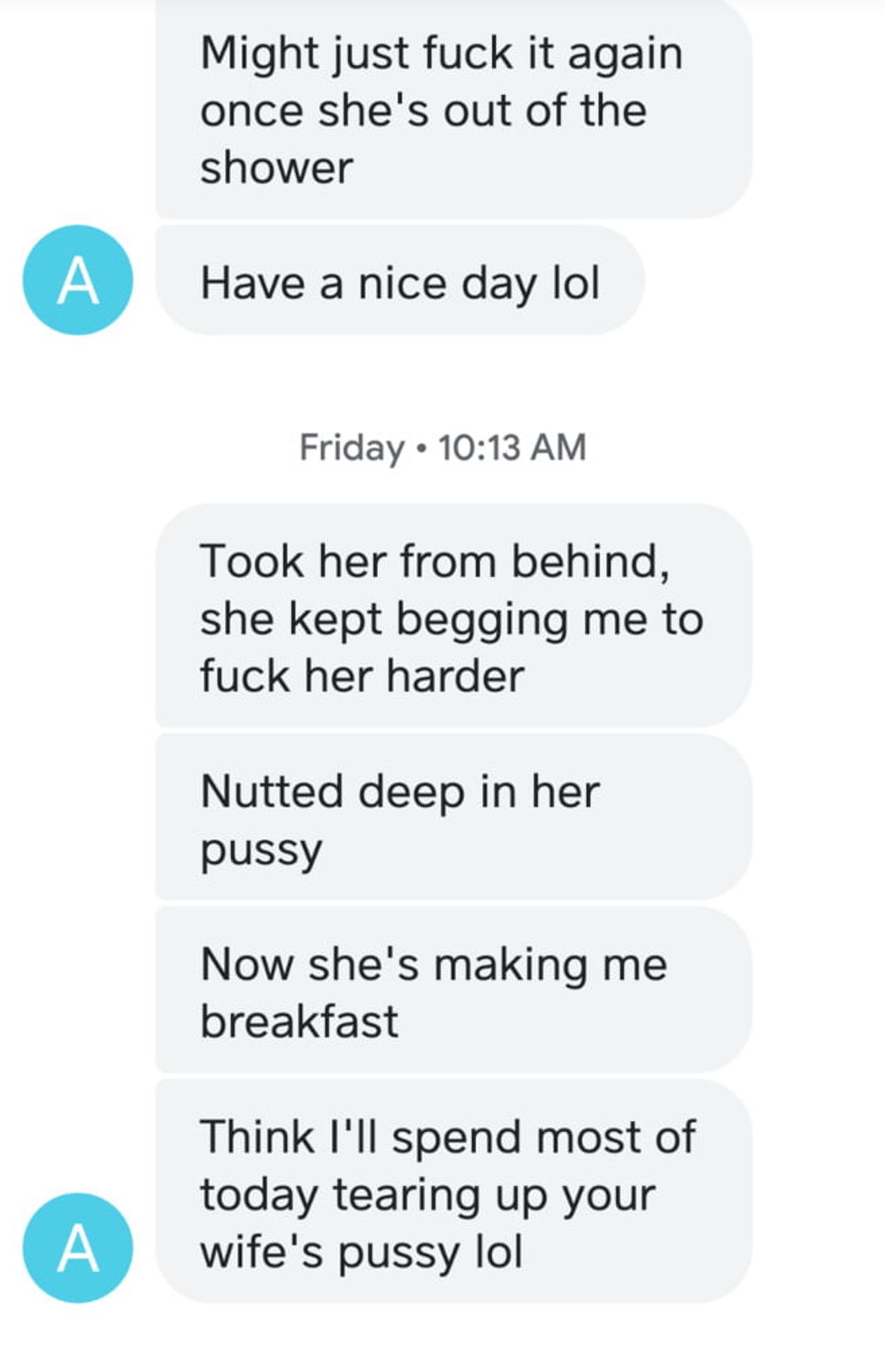 cuckold texts from wife's boyfriend #8