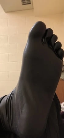 Black Latex Toe Socks