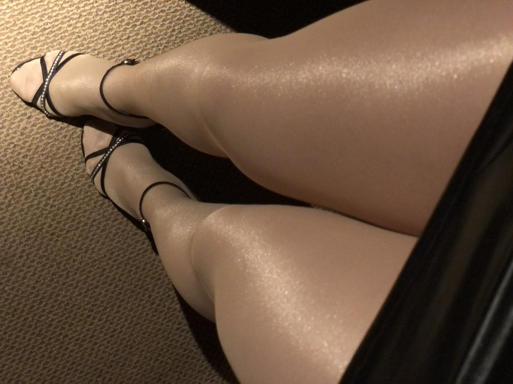 My legs on shiny pantyhose! #18