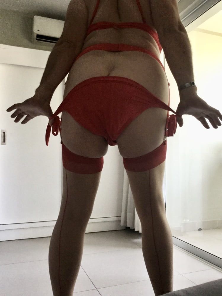 Red Seemed Stockings #48