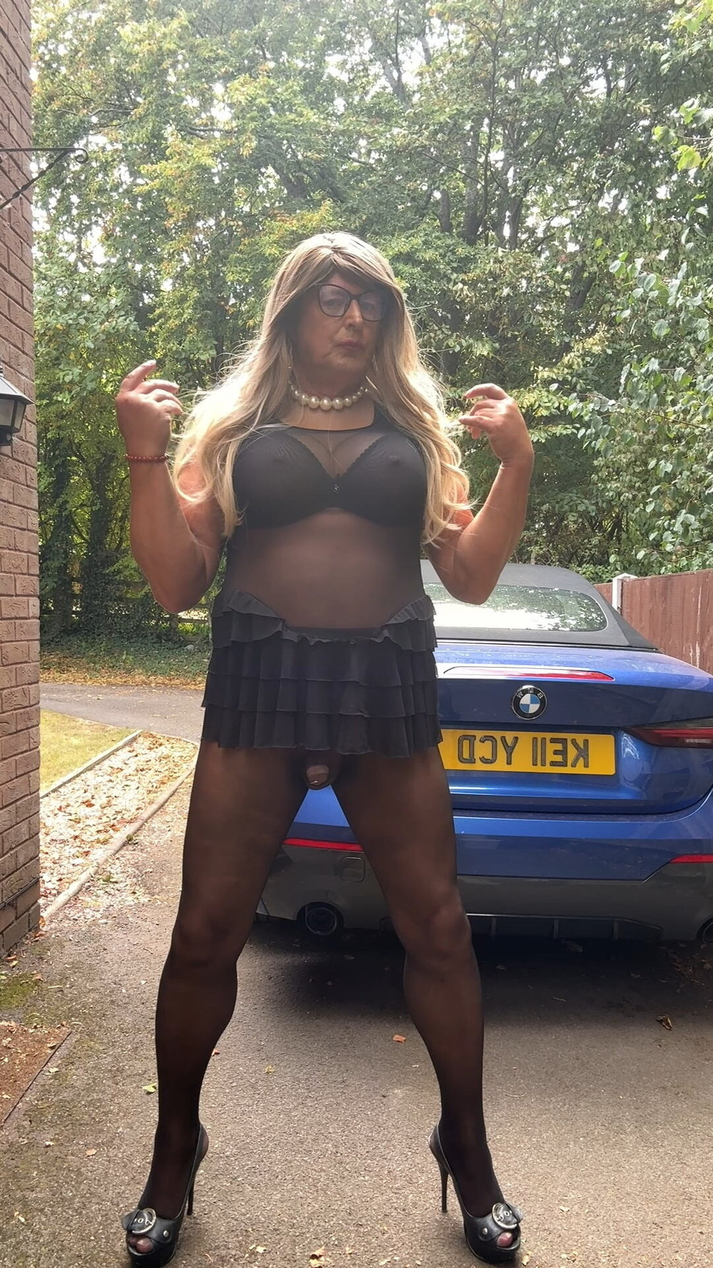 Sexy Crossdresser kellycd2022 in black seamless pantyhose  #14