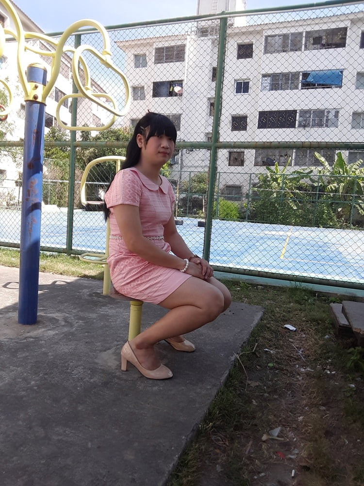 FN006 I&#039;m a kathoey in a Thai patterned dress #23