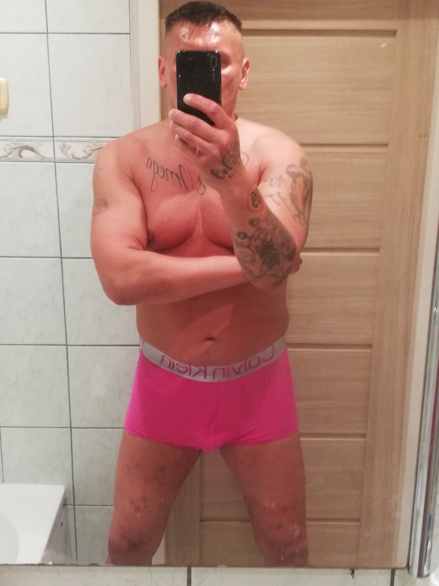 Pink boxer shorts 