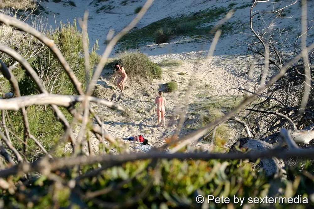 Naked lesbians have fun on the beach #16