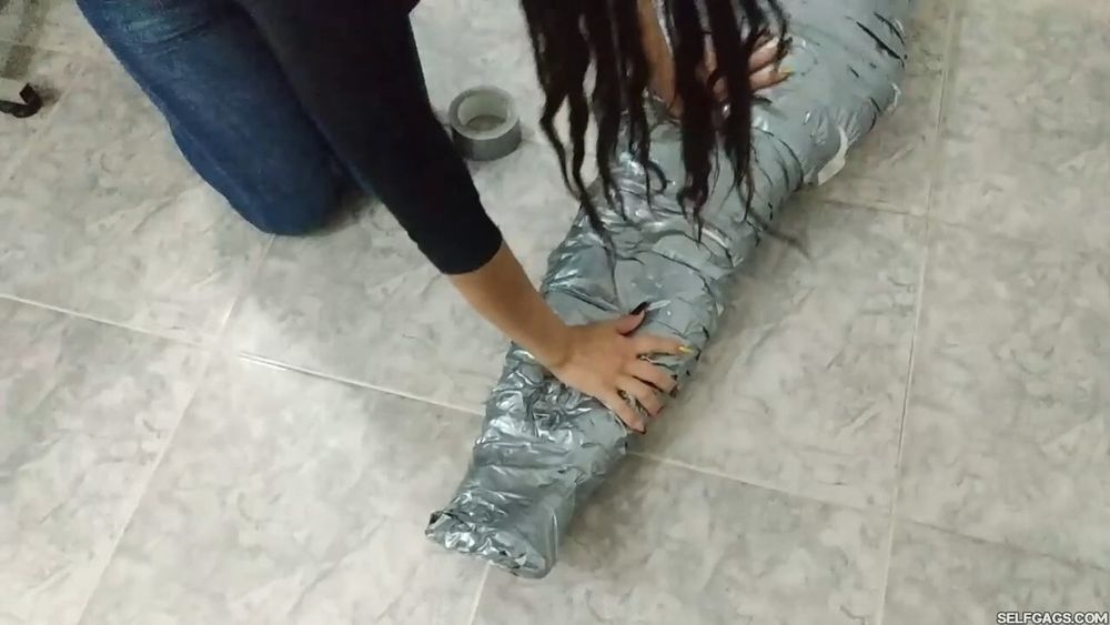 Heavily Duct Tape Mummified By Crazy Bondage Women #22