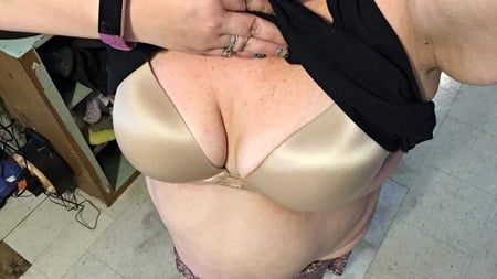 trying on some new bras
