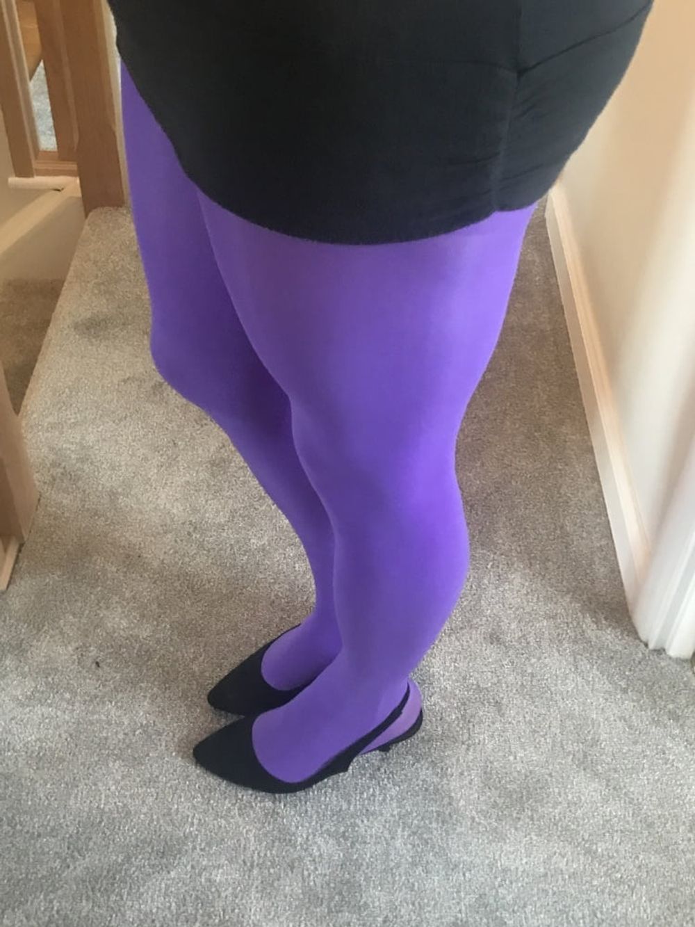 Wearing Purple tights pantyhose #53