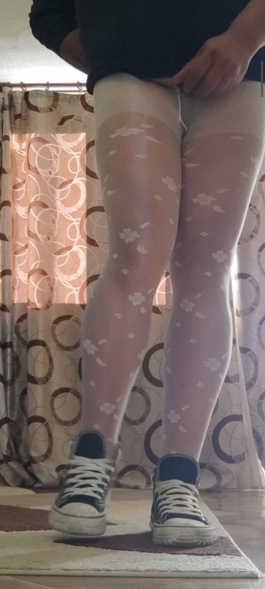 White patterned pantyhose are so sexy  #8