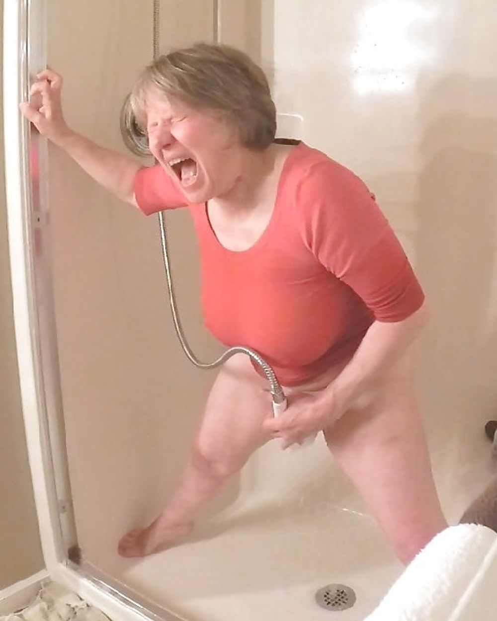 GILF masturbates in wet t-shirt #47