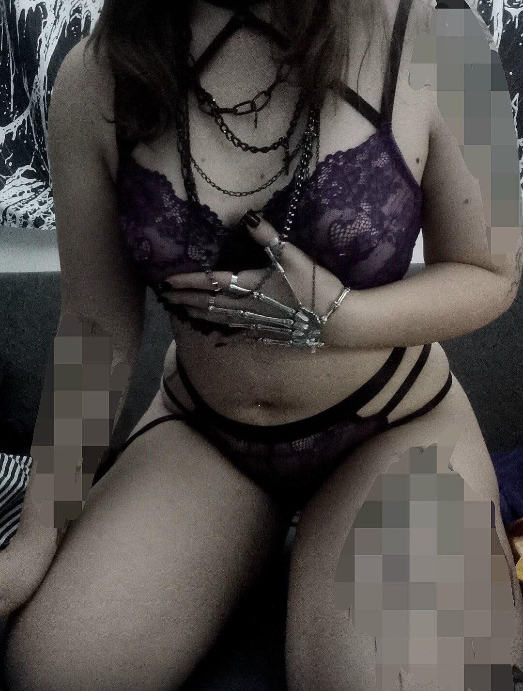 Young girl in slutty purple lingerie  #3
