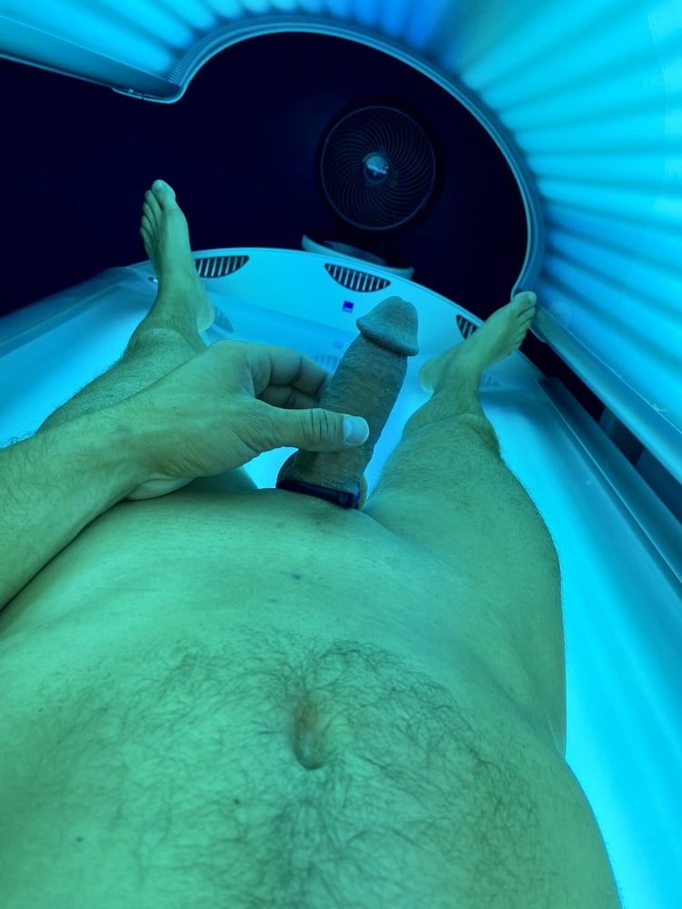 Being a horny slut in public tanning bed and at home today  #15
