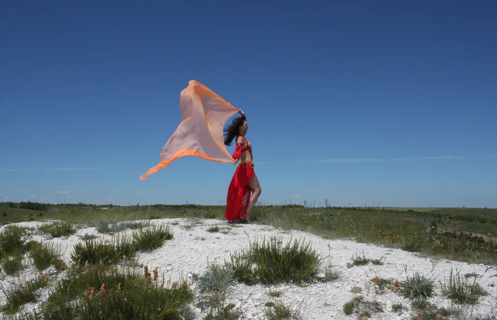 On top with an orange shawl #5