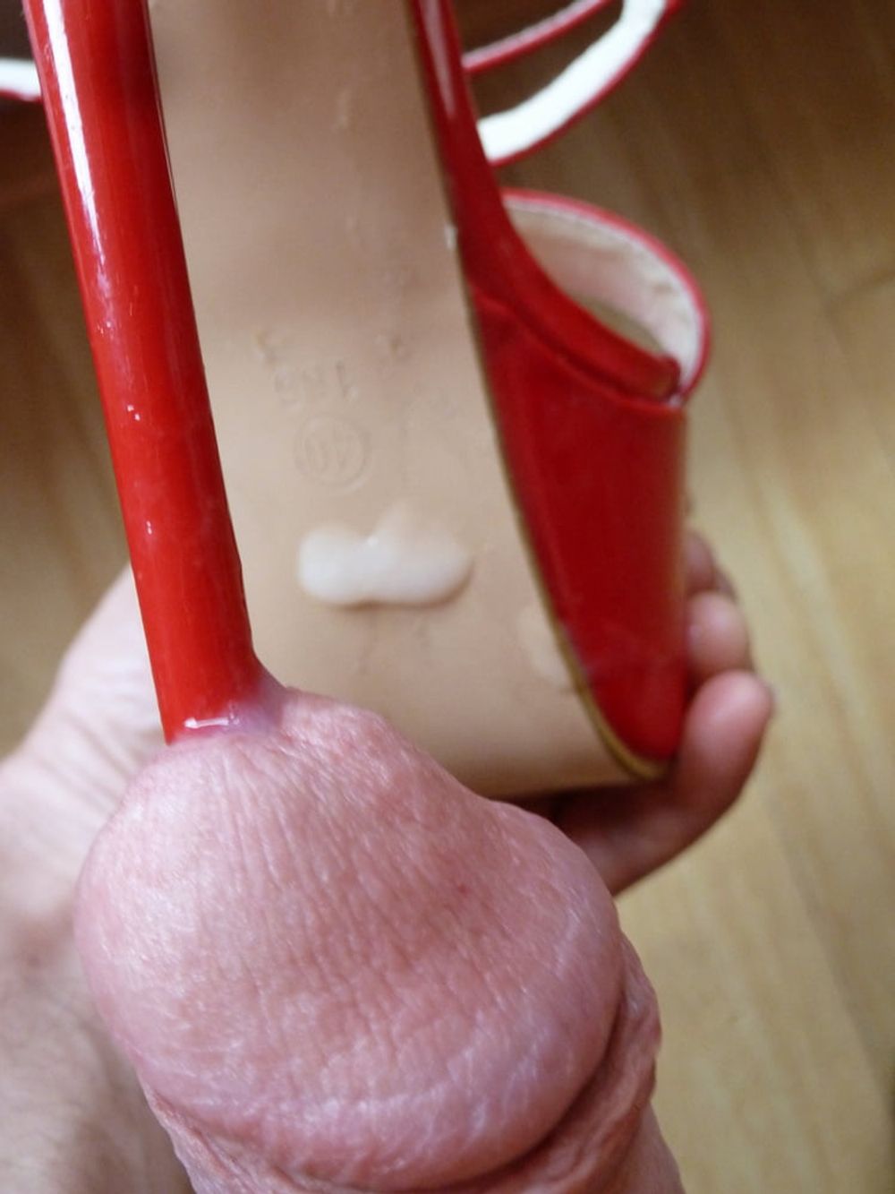 jerking for jessy on red platform heels  #5