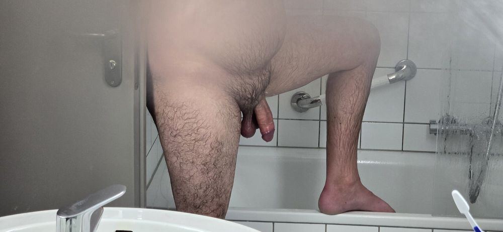 I had to clean my really dirty hairy uncut cock very intense #17