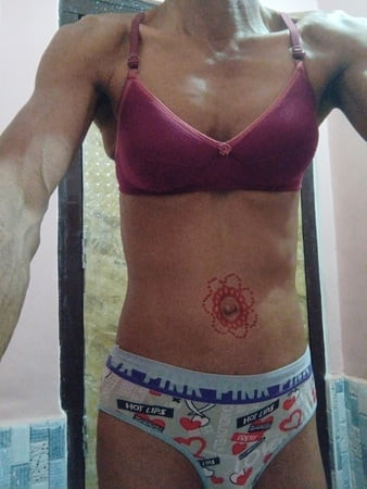 Sissy wearing bra panty