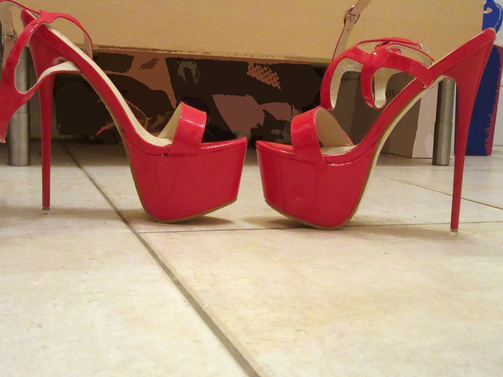 red platform sandals  #22