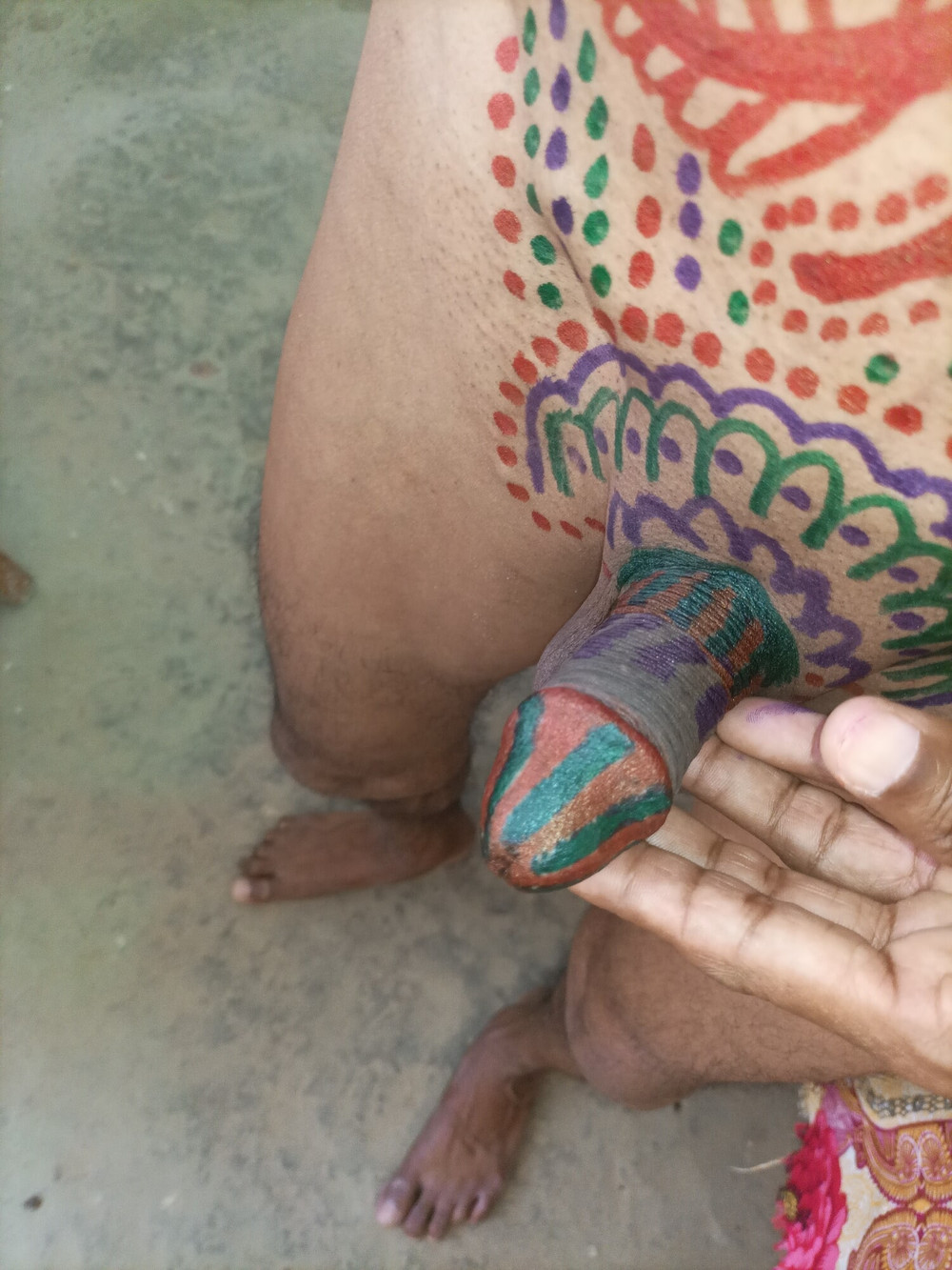 Sissy belly tattoo and coloured cock #50