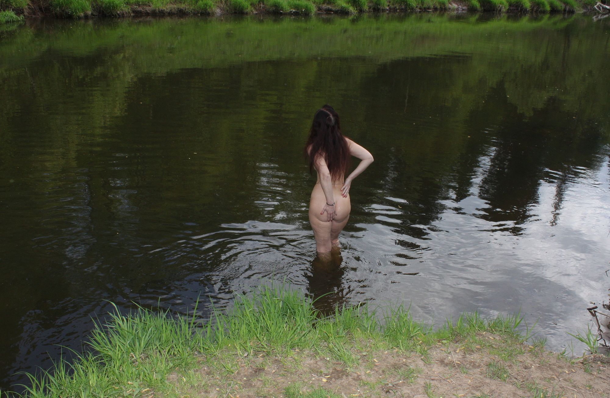 Naked in cold river #8