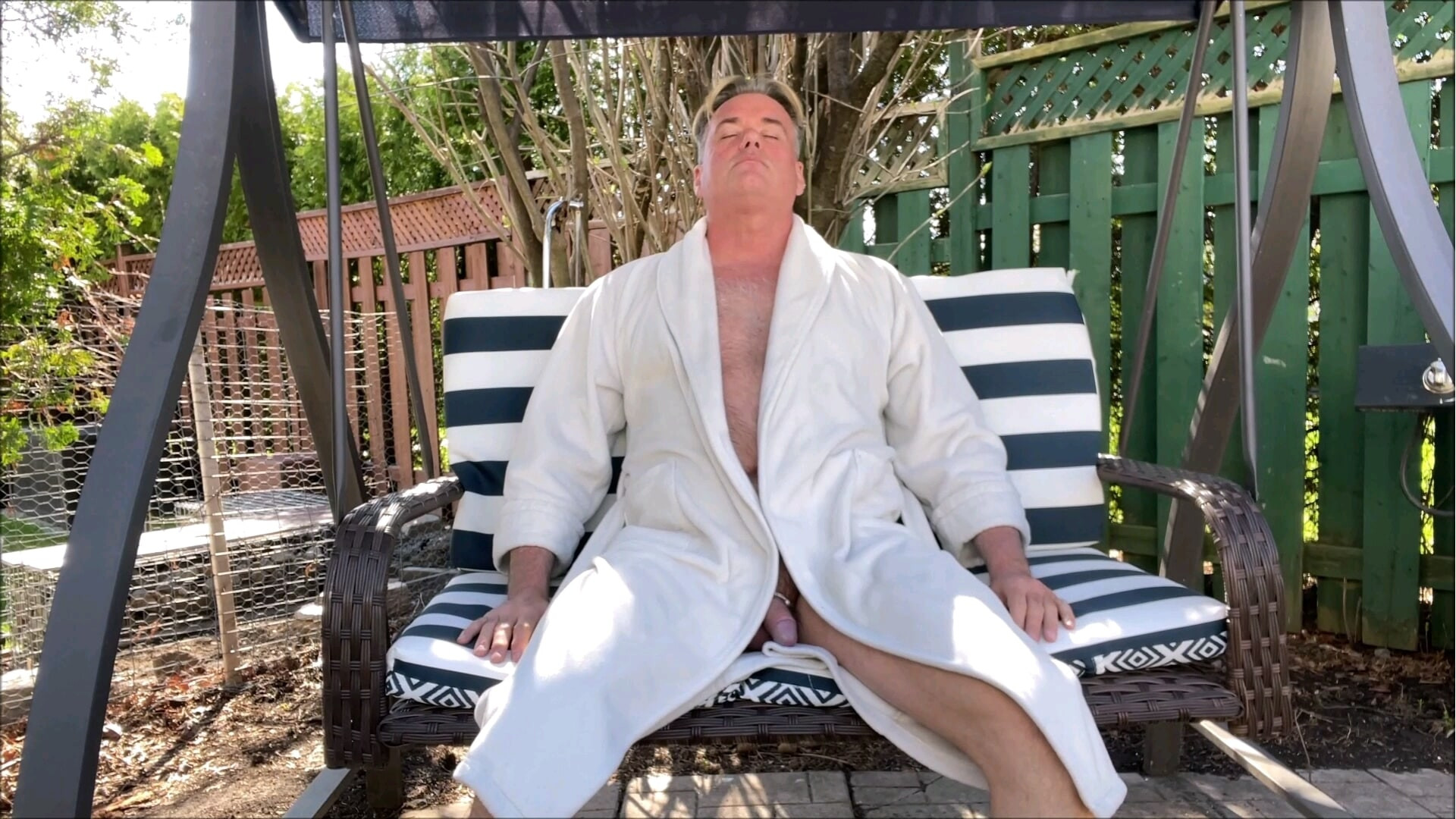 HUNK DADDY NAKED SUNBATHING IN THE VERANDA