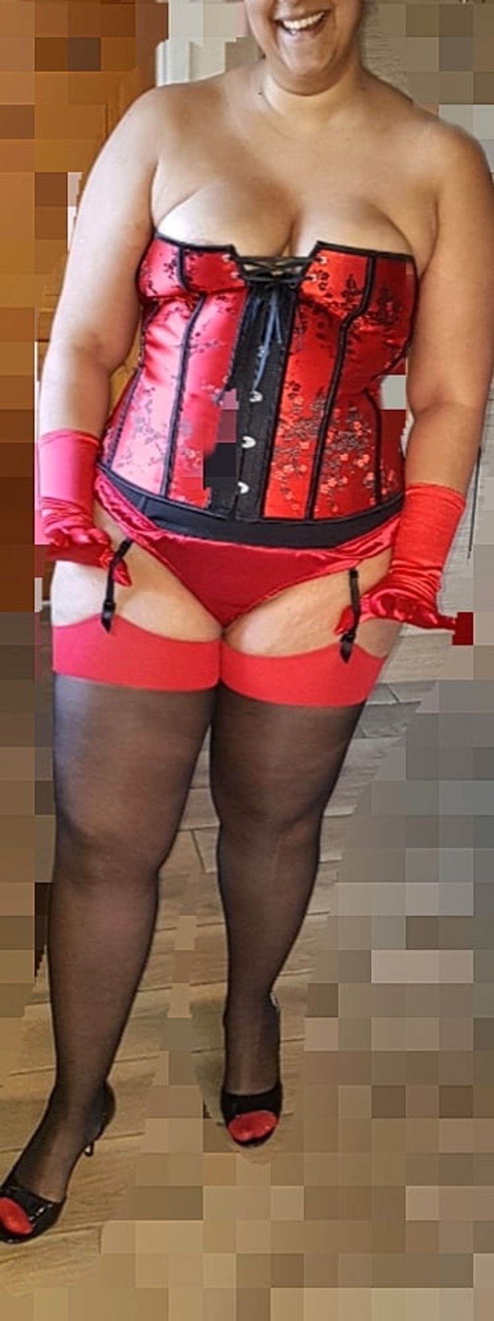 Red Corset with Red Seams #3