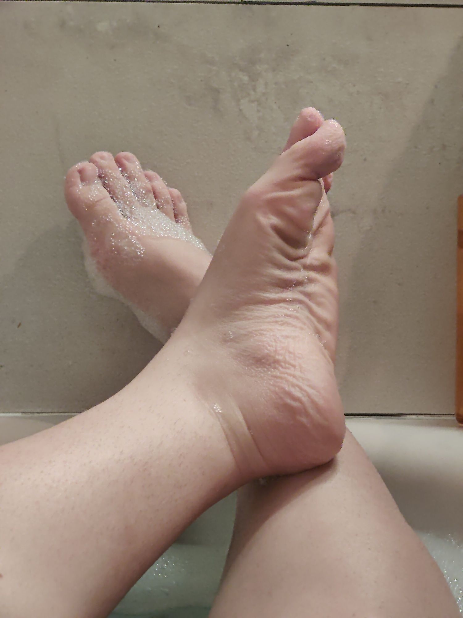 My feet in the bathtub 