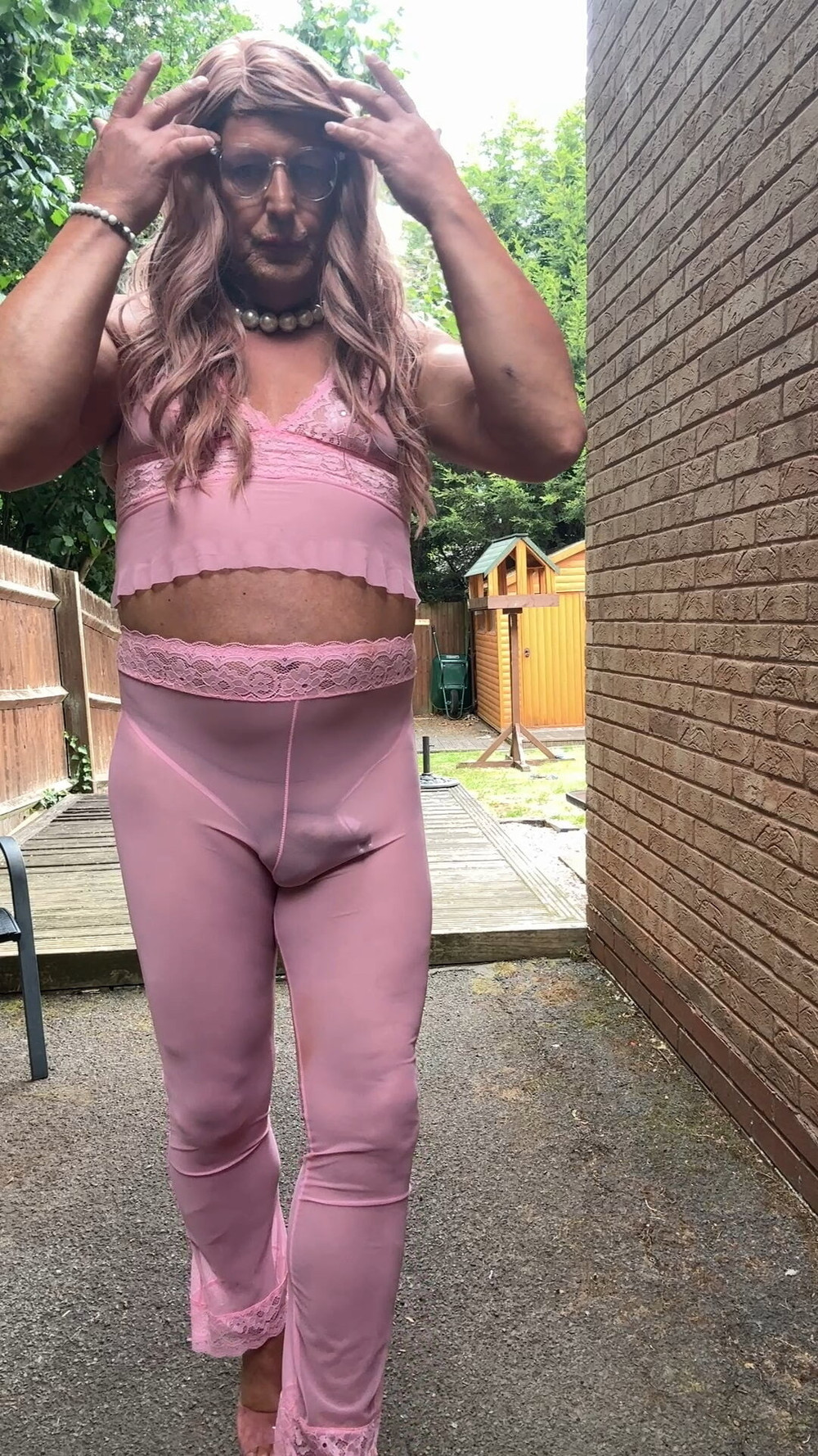 Sexy Crossdresser kellycd2022 in pink outfit and heels  #33