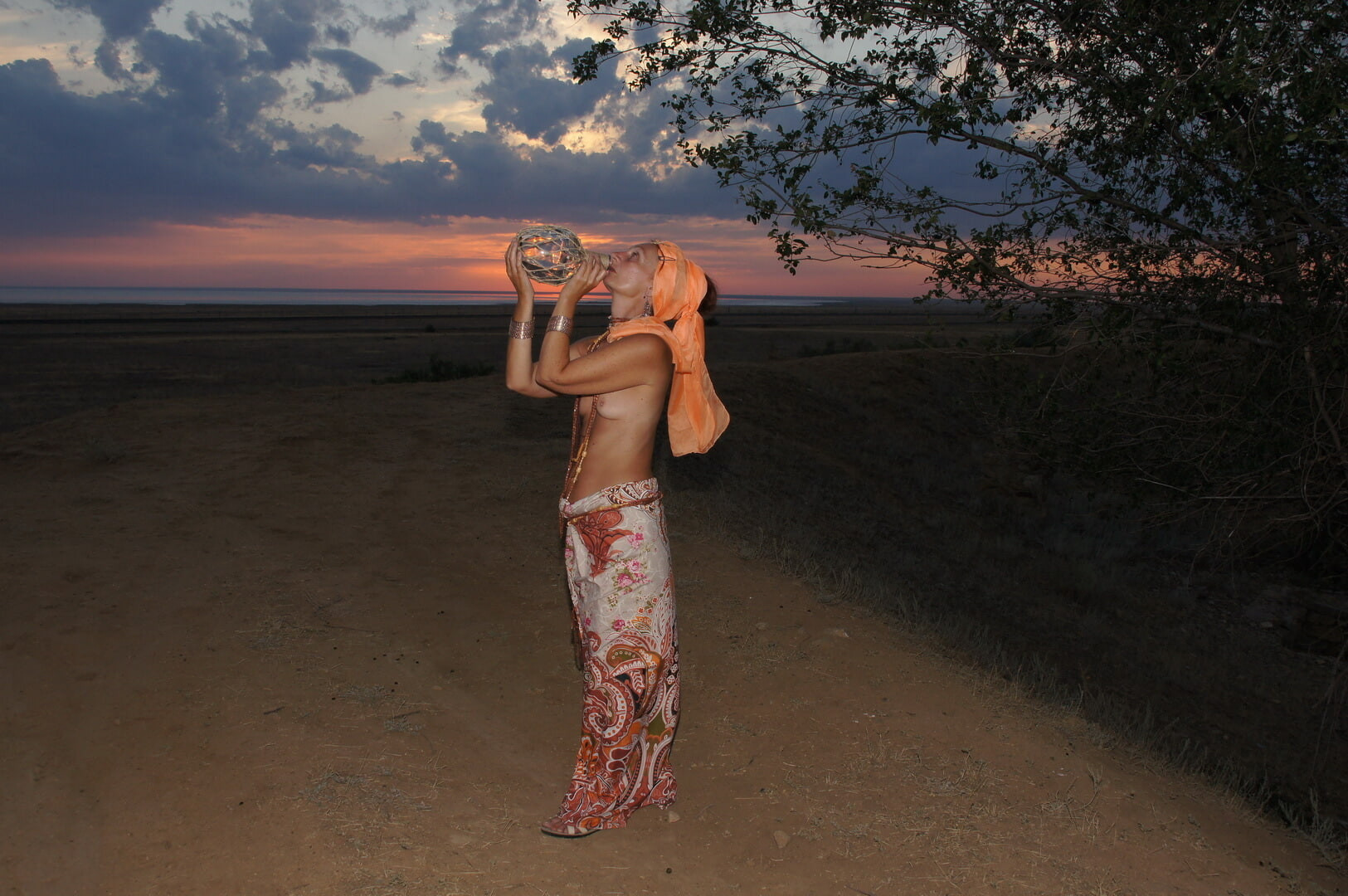 With a jug in the sunsetting sun #20