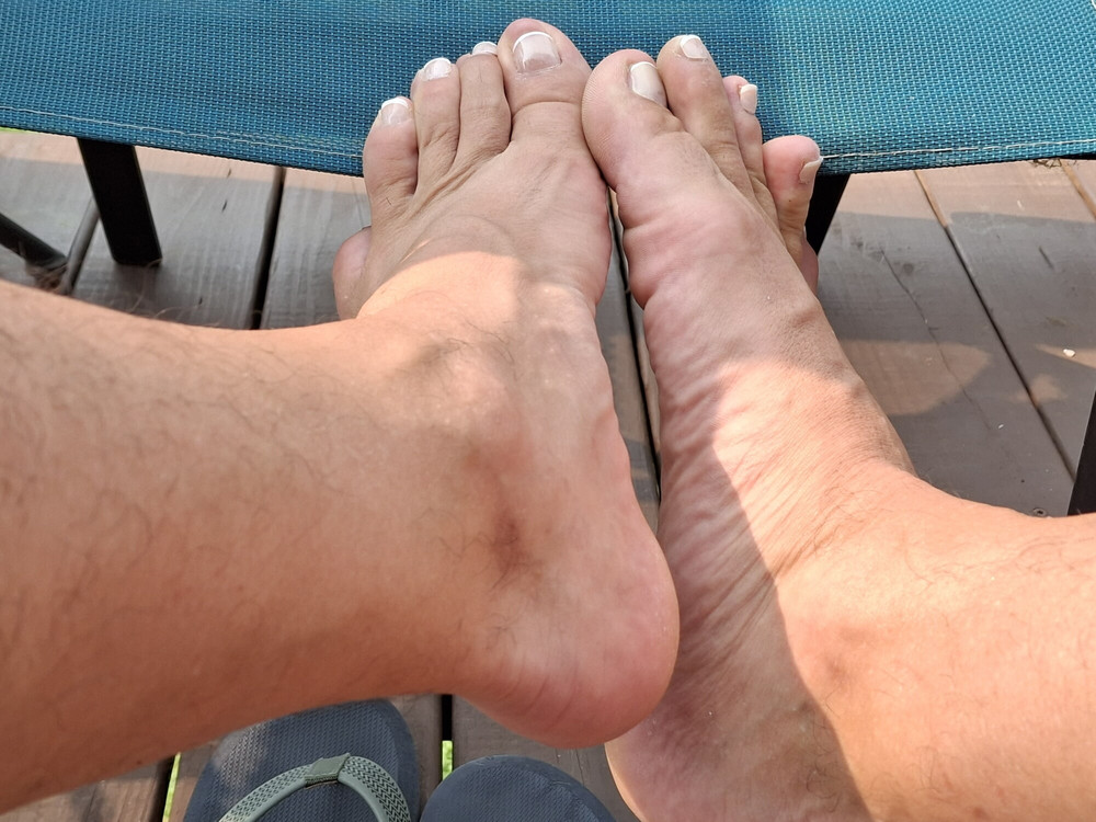 Barefoot with French pedicure #16