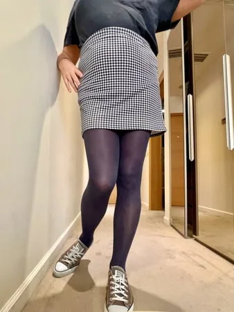 skirt and tights         